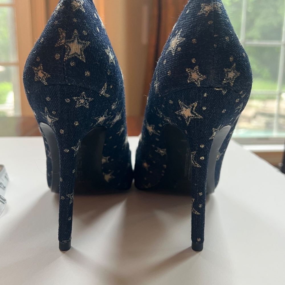 Free People Charles By Charles David Denim Star Stiletto Heels Women's size 9M - Picture 4 of 8